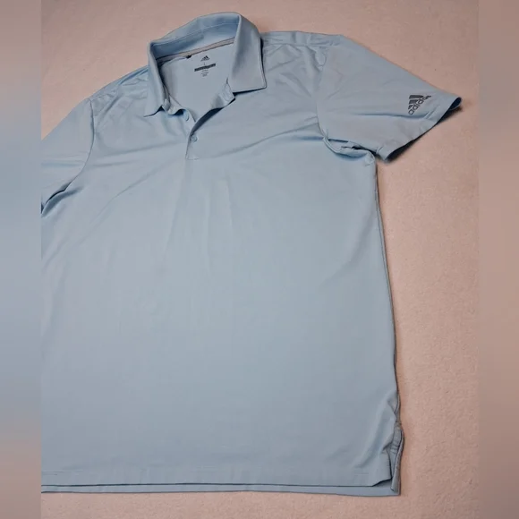 Adidas Sky Blue Men's Polo Golf Shirt - Picture 2 of 7